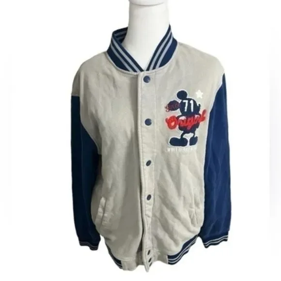 Walt Disney World Mickey Mouse 1971
Gray Button Down Bomber Jacket medium - Picture 1 of 11